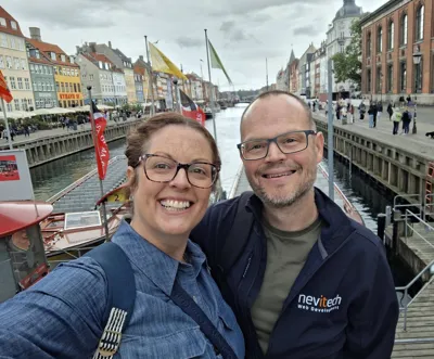 Justin and Julie before our canal boat tour