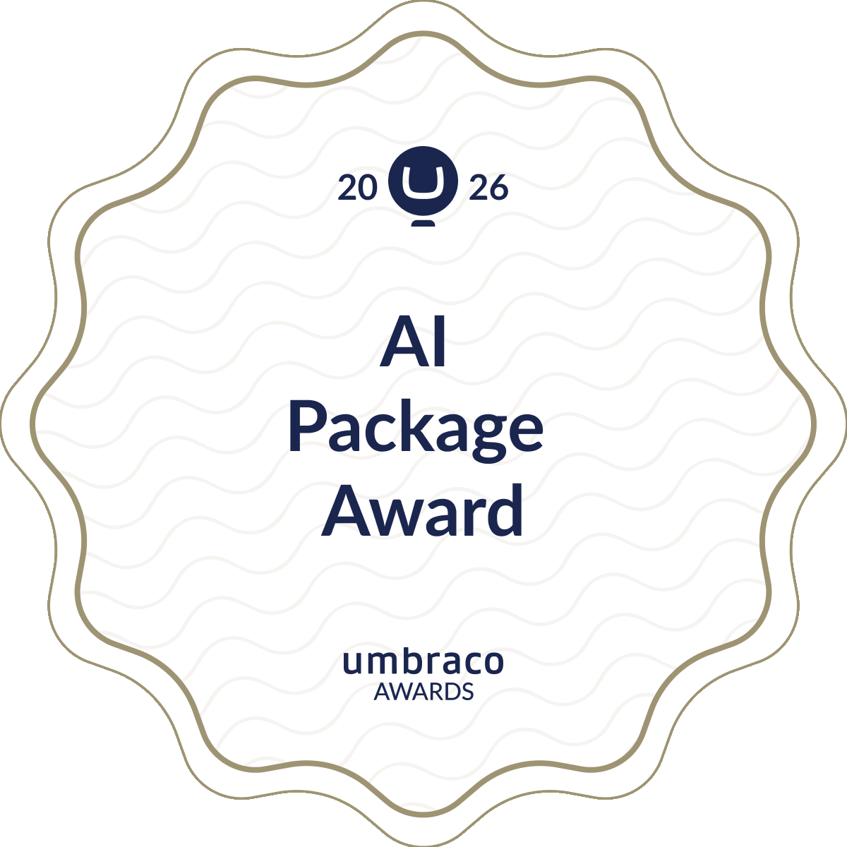An images of the AI Package Award Winner 2026 badge
