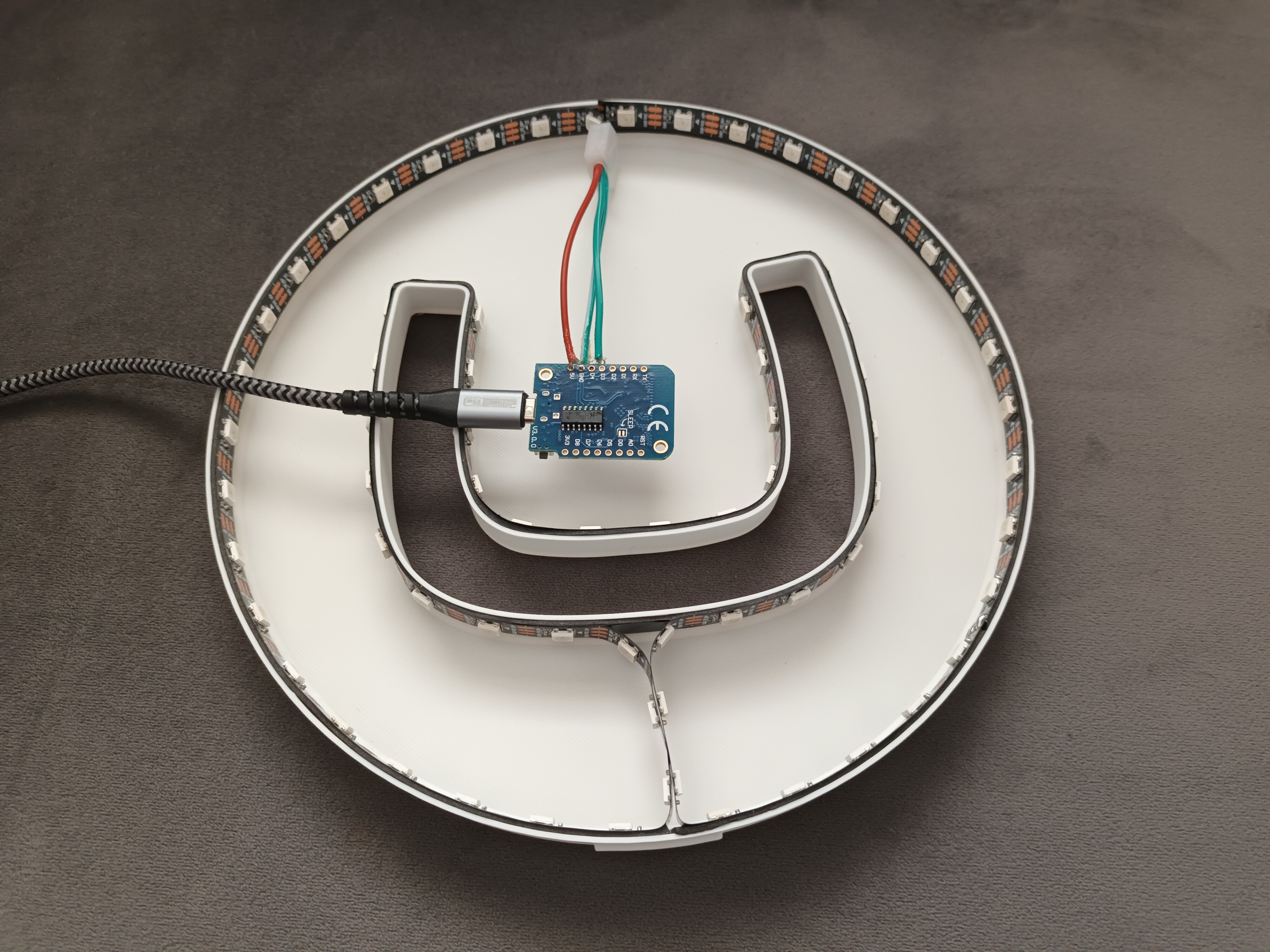 The Umbraco lamp before assembly