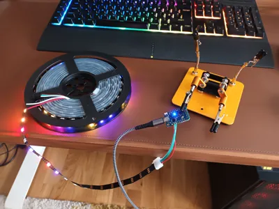 Testing the soldering has worked